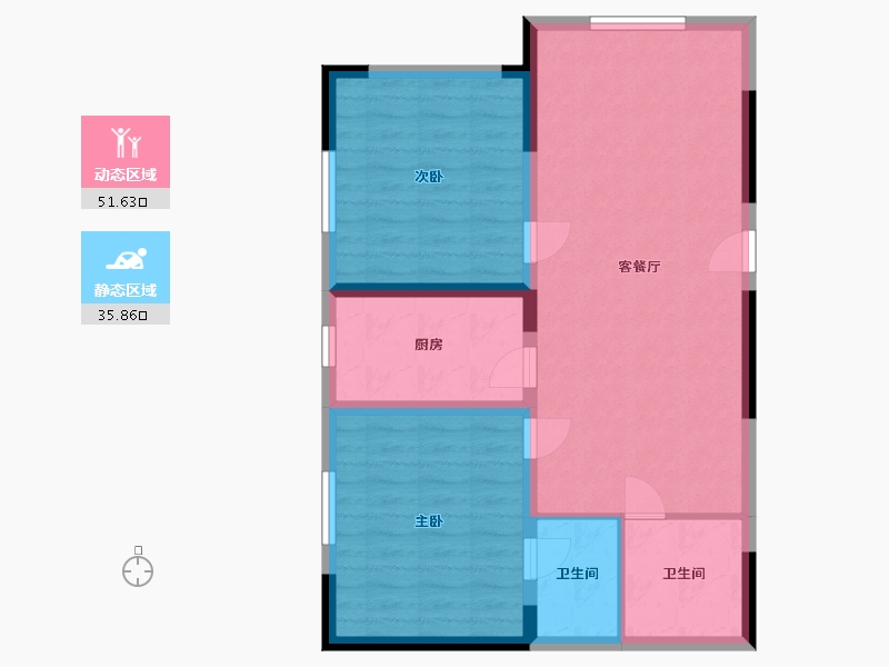 陕西省-西安市-万鹏商住大厦-79.00-户型库-动静分区