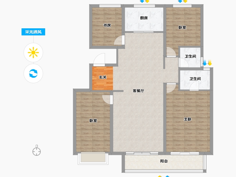 陕西省-西安市-周至龙记观园-123.15-户型库-采光通风