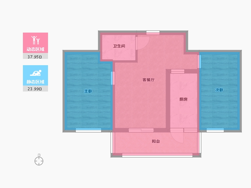 黑龙江省-哈尔滨市-海富御景（臻园）-54.13-户型库-动静分区