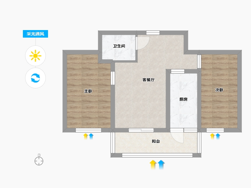 黑龙江省-哈尔滨市-海富御景（臻园）-54.13-户型库-采光通风