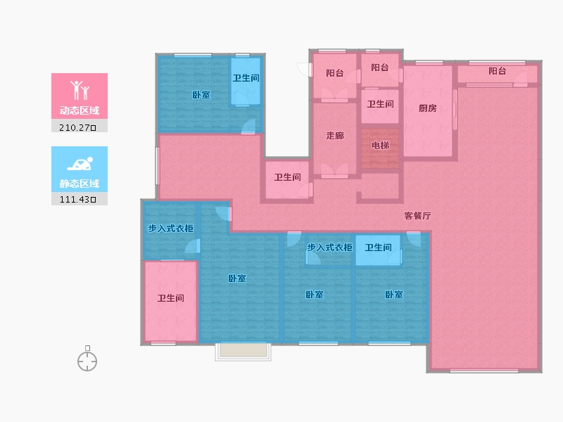 辽宁省-大连市-鸿玮澜山三期尊岳-290.70-户型库-动静分区