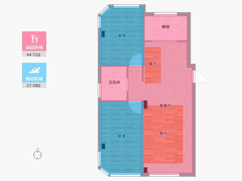 辽宁省-大连市-天邦新港壹号-65.50-户型库-动静分区