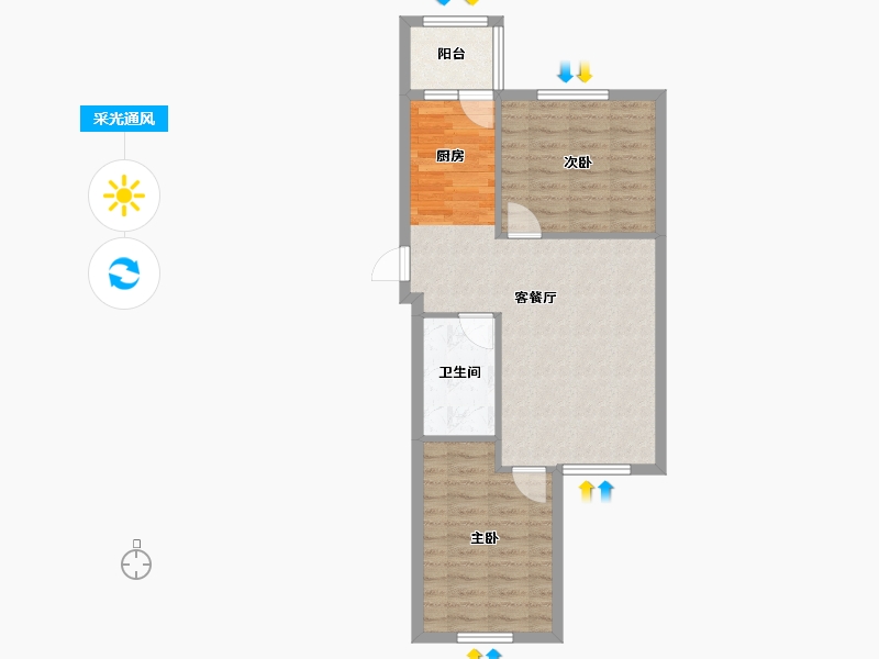 黑龙江省-哈尔滨市-海富御景（臻园）-61.84-户型库-采光通风