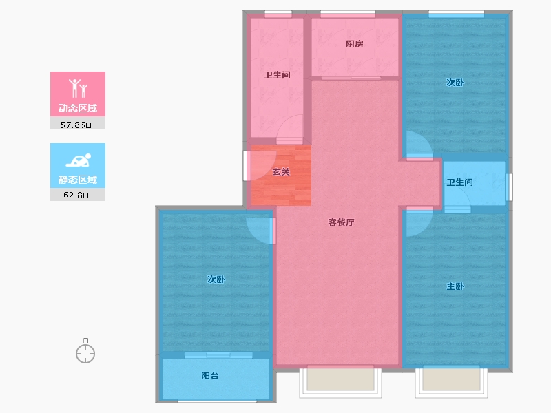 河北省-保定市-理想城C区诺林湾-109.00-户型库-动静分区