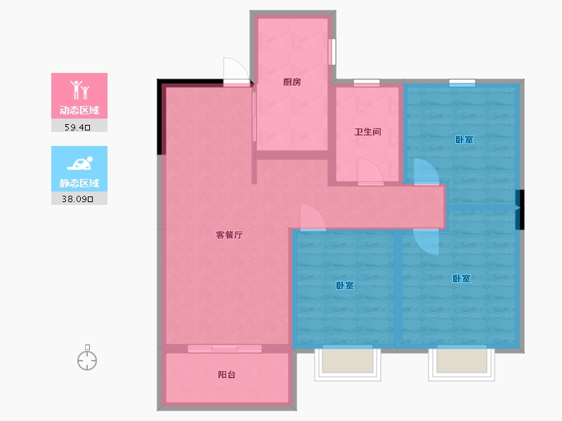 江苏省-无锡市-世茂璀璨时光-87.29-户型库-动静分区