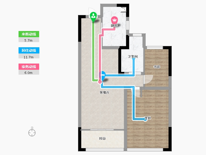 江苏省-无锡市-洋溪华庭公寓-74.46-户型库-动静线