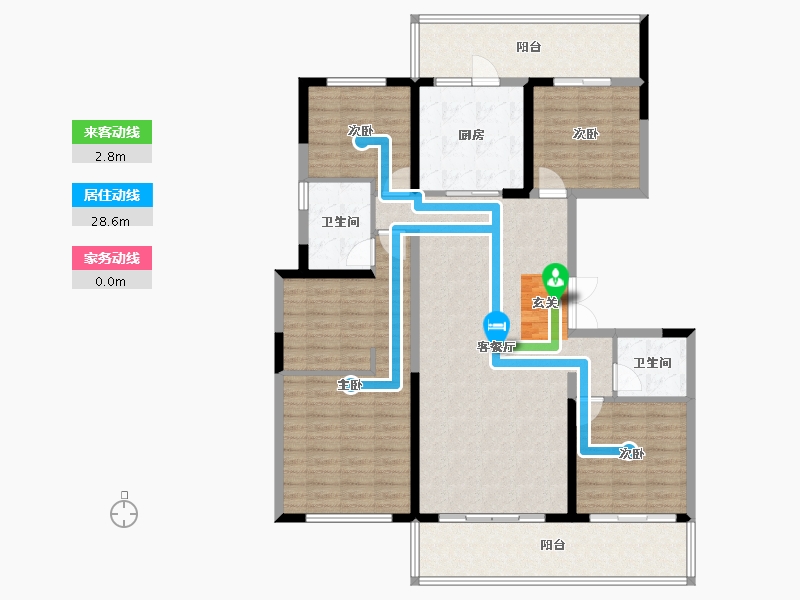 云南省-昆明市-华夏四季-137.03-户型库-动静线