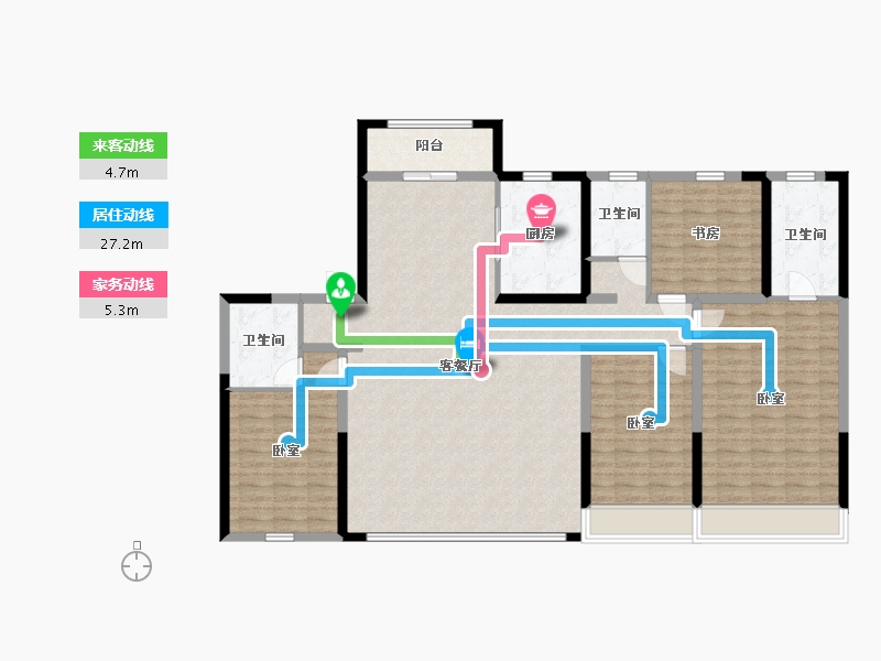 陕西省-西安市-天地源龙湖春江天境-145.77-户型库-动静线