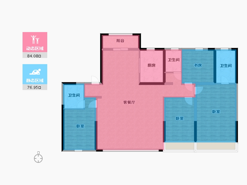 陕西省-西安市-天地源龙湖春江天境-145.77-户型库-动静分区