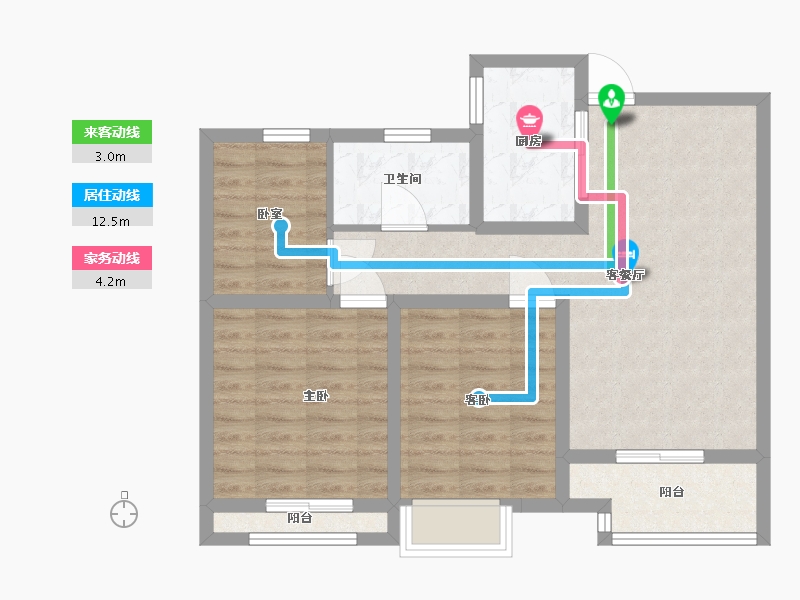 陕西省-咸阳市-绿城咸阳桂语江南-73.00-户型库-动静线