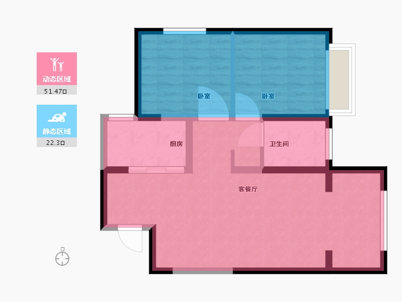 陕西省-西安市-领航悦宸-66.00-户型库-动静分区