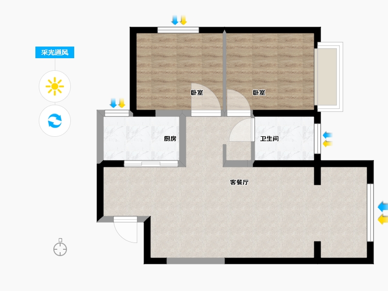 陕西省-西安市-领航悦宸-66.00-户型库-采光通风