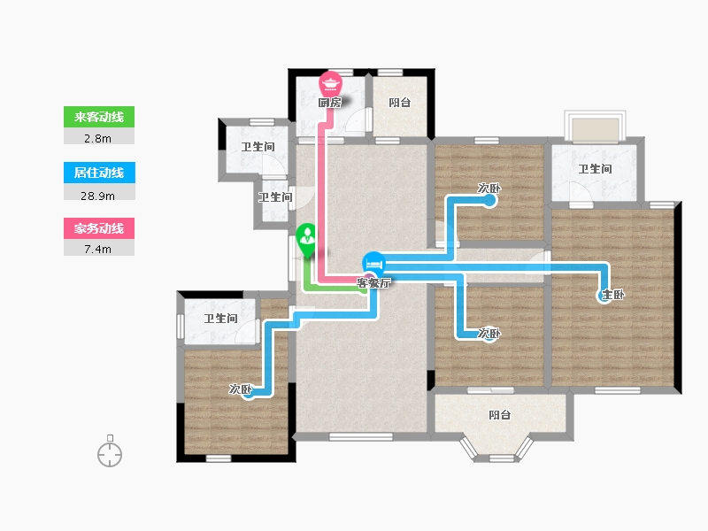 陕西省-西安市-德杰国际城-132.66-户型库-动静线