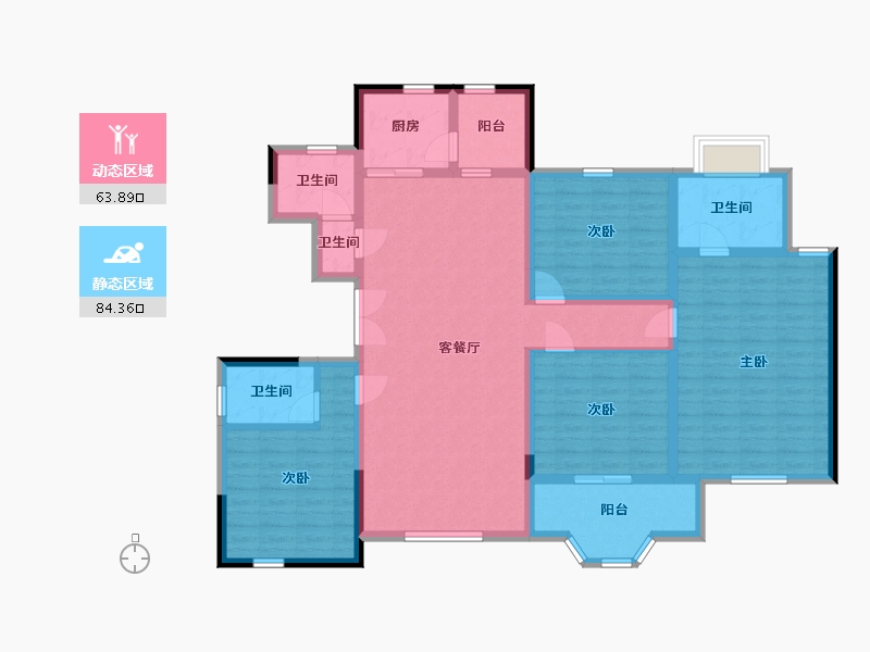 陕西省-西安市-德杰国际城-132.66-户型库-动静分区