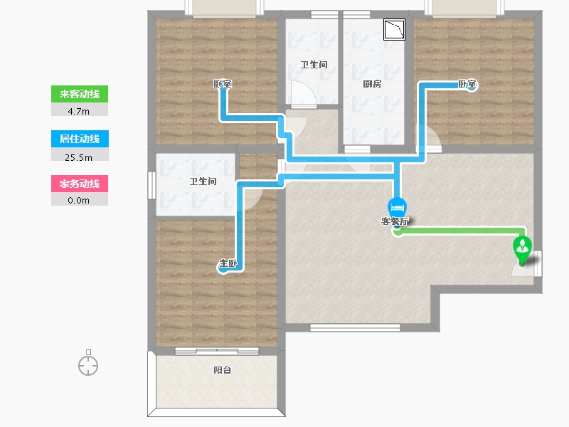 陕西省-渭南市-高新时代新城-105.08-户型库-动静线