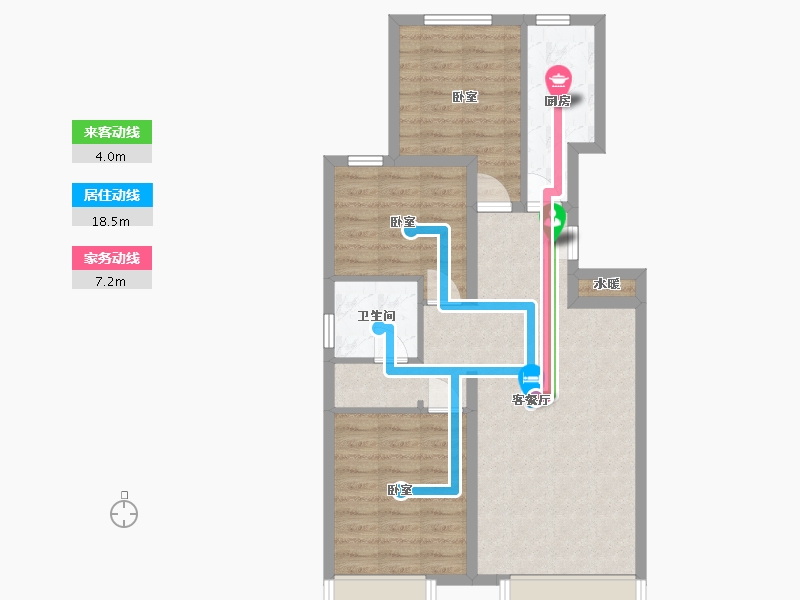 辽宁省-抚顺市-电建地产海赋外滩澋苑-71.61-户型库-动静线