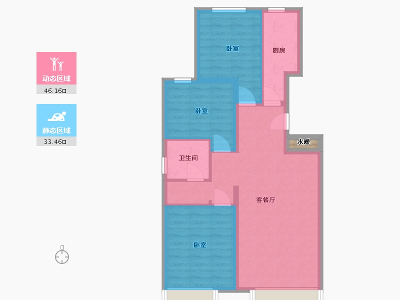 辽宁省-抚顺市-电建地产海赋外滩澋苑-71.61-户型库-动静分区