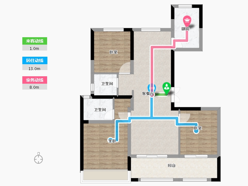 陕西省-西安市-西安蓝光长岛国际社区-94.01-户型库-动静线