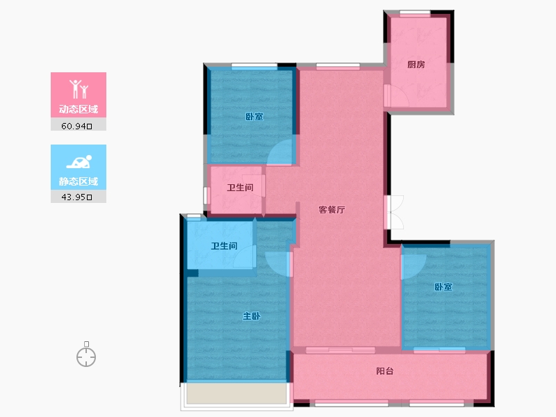 陕西省-西安市-西安蓝光长岛国际社区-94.01-户型库-动静分区