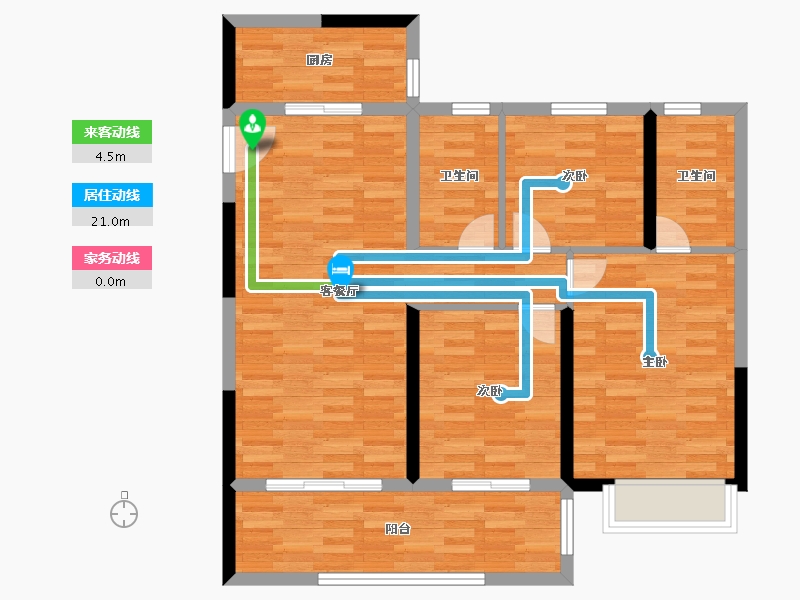 江苏省-南京市-蓝光睿创新筑-88.06-户型库-动静线