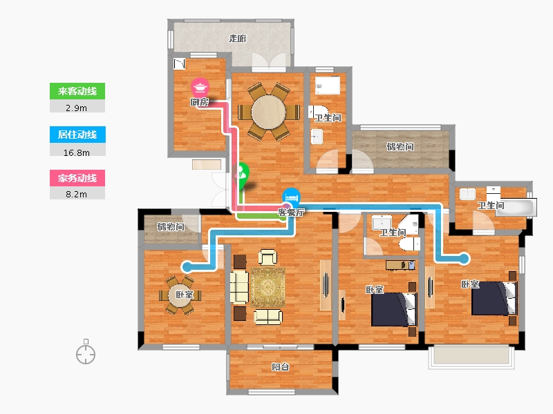 江苏省-南京市-景枫法兰谷-160.37-户型库-动静线