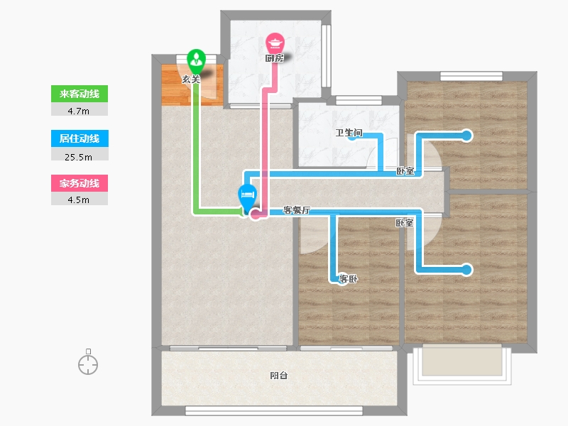 江苏省-无锡市-玫瑰公馆-77.00-户型库-动静线