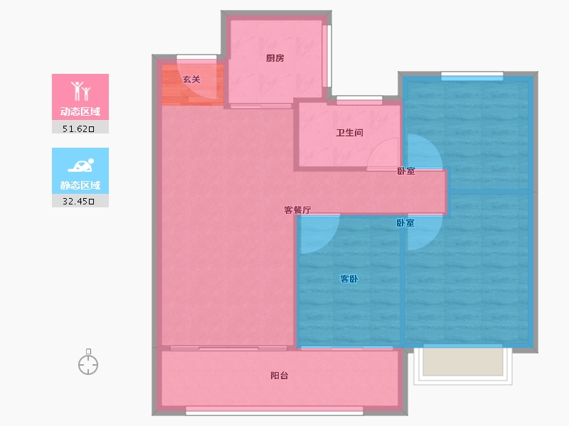 江苏省-无锡市-玫瑰公馆-77.00-户型库-动静分区