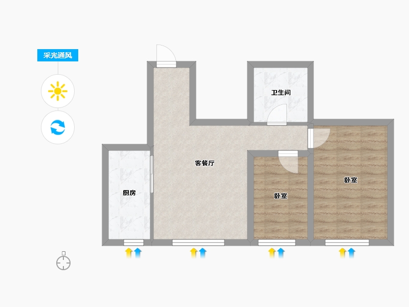 吉林省-四平市-四平金宇和园-55.12-户型库-采光通风