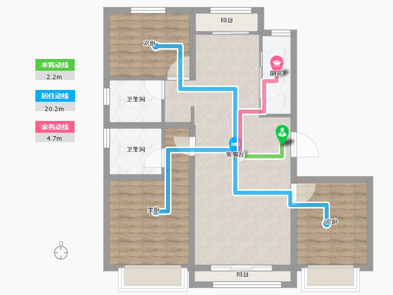 黑龙江省-牡丹江市-融创·冰雪影都-83.36-户型库-动静线