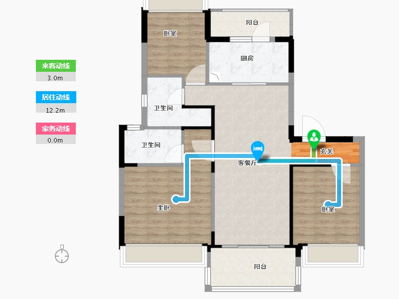 江苏省-南京市-欧洲城玖禧澜湾-94.07-户型库-动静线