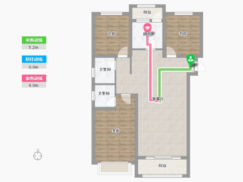 黑龙江省-大庆市-高地·爱莲堡花园-92.65-户型库-动静线