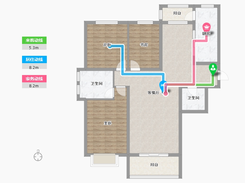 黑龙江省-大庆市-瀚城国际三期-109.36-户型库-动静线