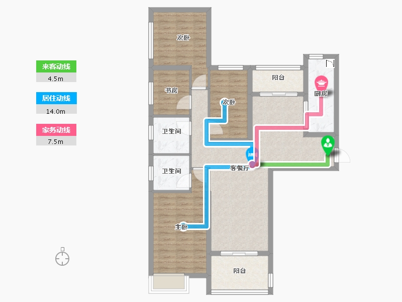 黑龙江省-大庆市-恒大御湖庄园-95.00-户型库-动静线