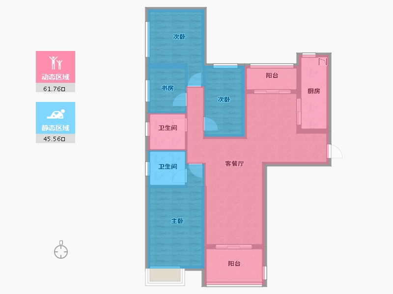 黑龙江省-大庆市-恒大御湖庄园-95.00-户型库-动静分区