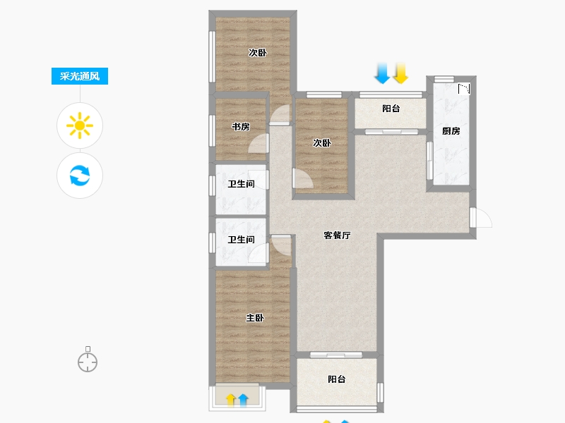 黑龙江省-大庆市-恒大御湖庄园-95.00-户型库-采光通风