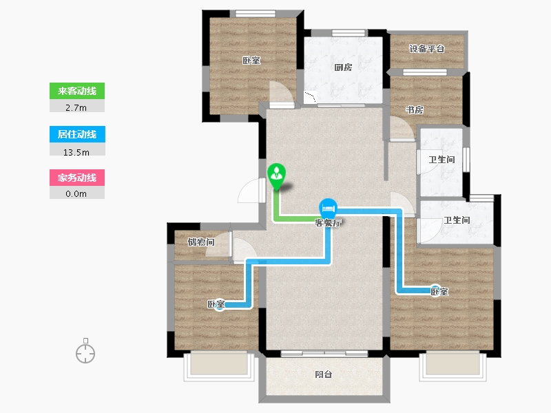 江苏省-无锡市-海伦堡竺溪府-102.00-户型库-动静线