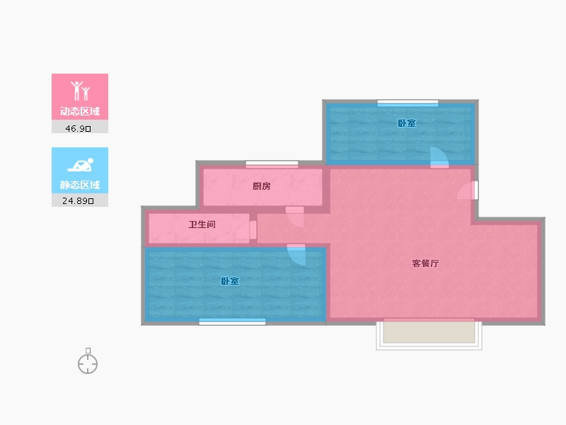 陕西省-渭南市-香滨城-63.05-户型库-动静分区