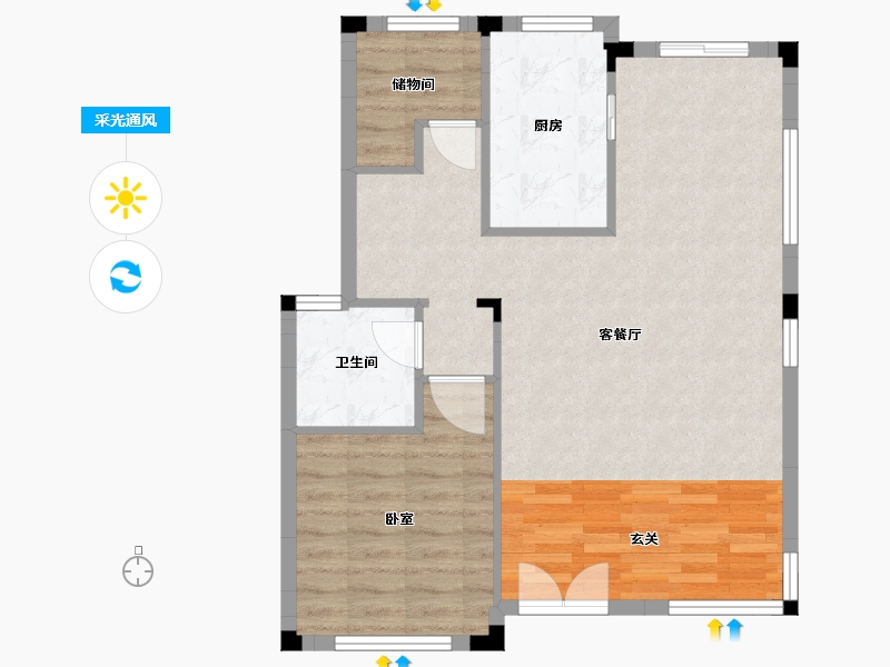 江苏省-南京市-欧洲城玖禧澜湾-72.04-户型库-采光通风