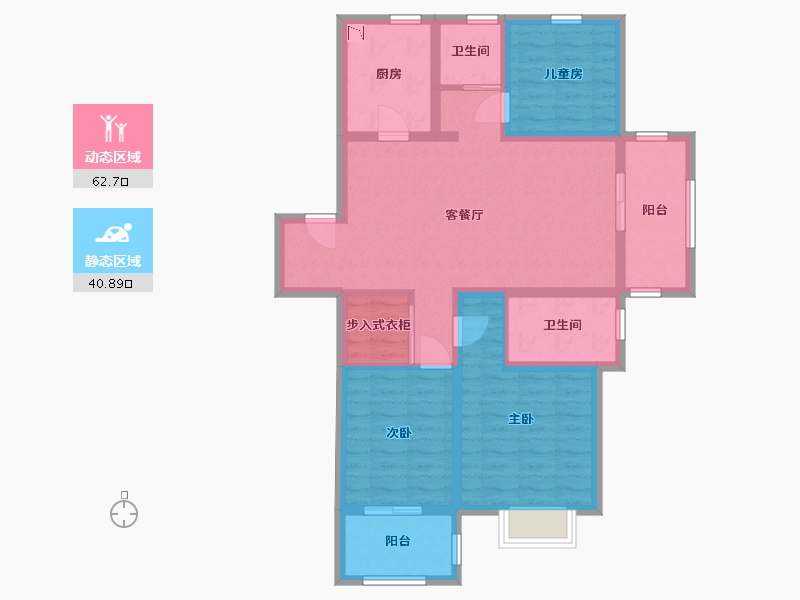 陕西省-西安市-西安新城吾悦广场-91.10-户型库-动静分区