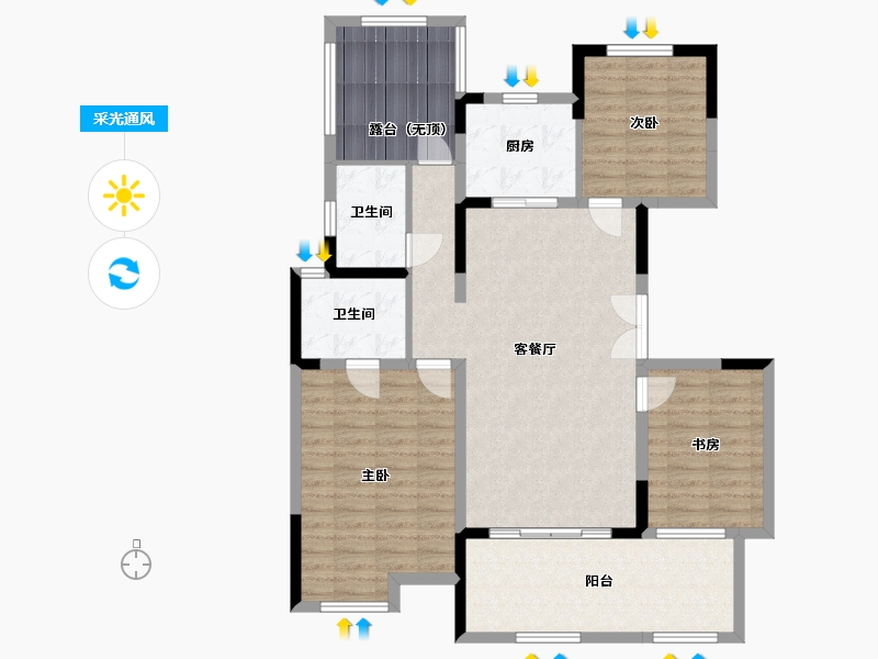 黑龙江省-哈尔滨市-融创西双版纳旅游度假区-109.42-户型库-采光通风