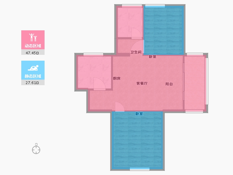 浙江省-杭州市-康恒悦麒美寓-68.00-户型库-动静分区