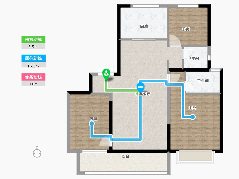 陕西省-西安市-紫薇·万科大都会-104.00-户型库-动静线