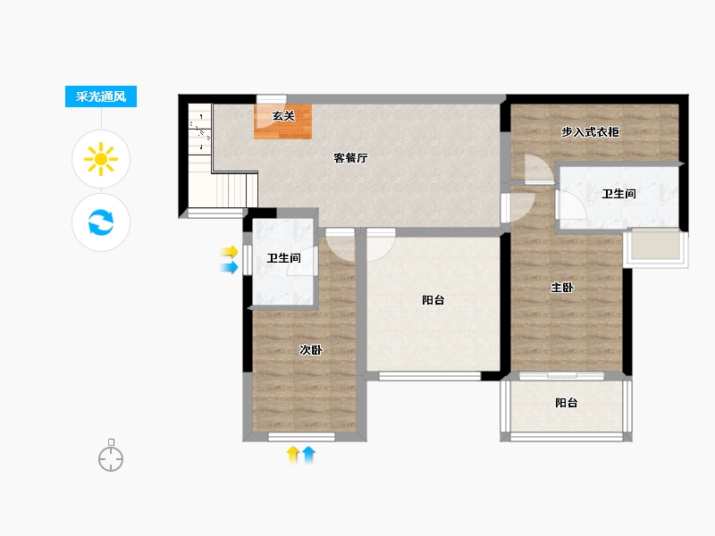 云南省-昆明市-新希望观澜汇-83.04-户型库-采光通风