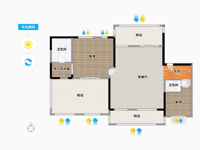 陕西省-西安市-沣水云间-174.26-户型库-采光通风