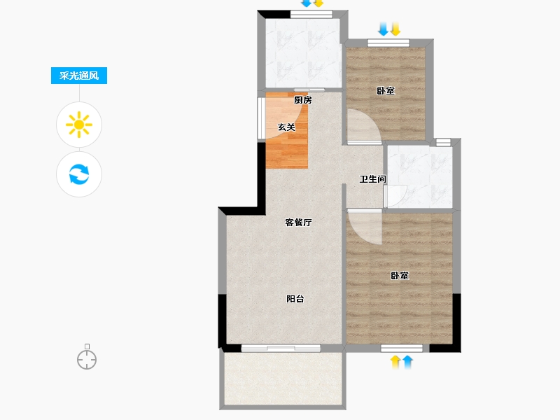 江苏省-南京市-紫金华府-64.01-户型库-采光通风