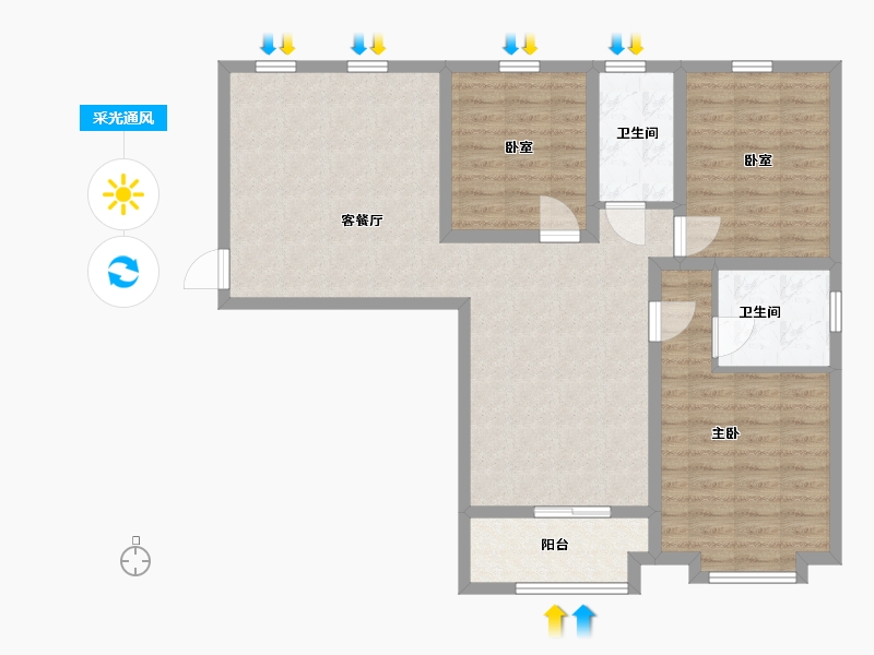 陕西省-渭南市-富士來-99.01-户型库-采光通风