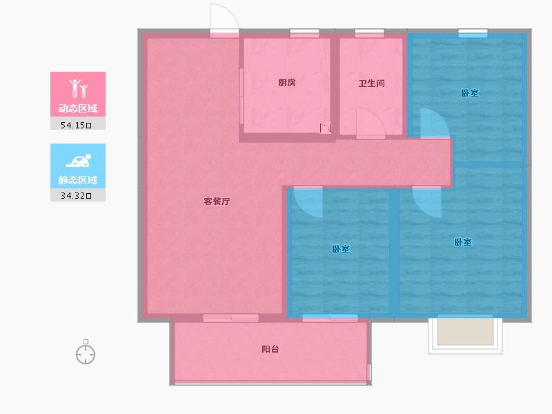 江苏省-无锡市-世茂璀璨时光-79.38-户型库-动静分区