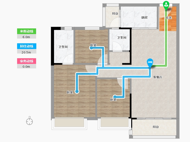 江苏省-南京市-欧洲城玖禧澜湾-94.00-户型库-动静线