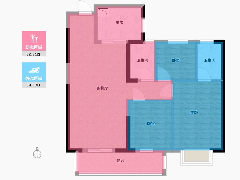 江苏省-无锡市-中洲崇安府-78.10-户型库-动静分区