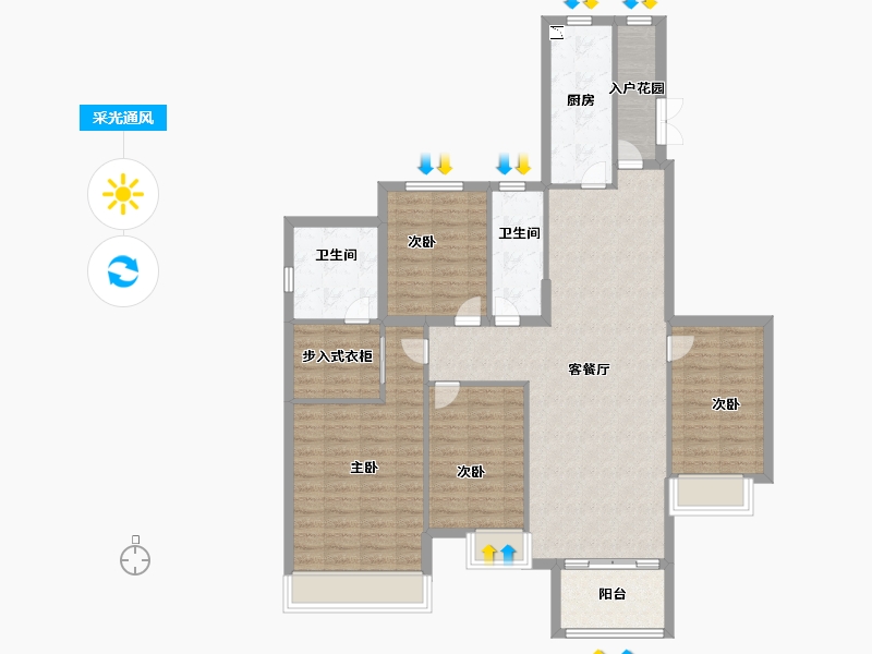 黑龙江省-大庆市-恒大御湖庄园-113.83-户型库-采光通风